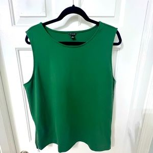 Ann Taylor Green Ponte Top XL with side zippers